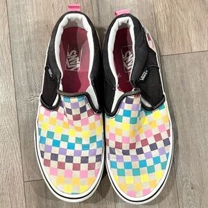 Vans Kids Checkerboard Slip-On Sneakers in Pink, Blue, Yellow, Purple